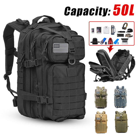 50L Tactical Backpack 3P Softback Outdoor Waterproof Backpack Military Hiking Rucksacks Men Hunting Travel Camping Backpack Bags