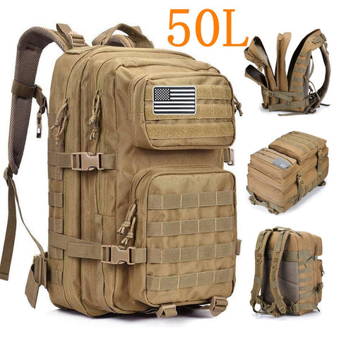50L Large Capacity Men Army Military Tactical Backpack 3P Softback Outdoor Hiking Camping Rucksack Hunting camping travel bag