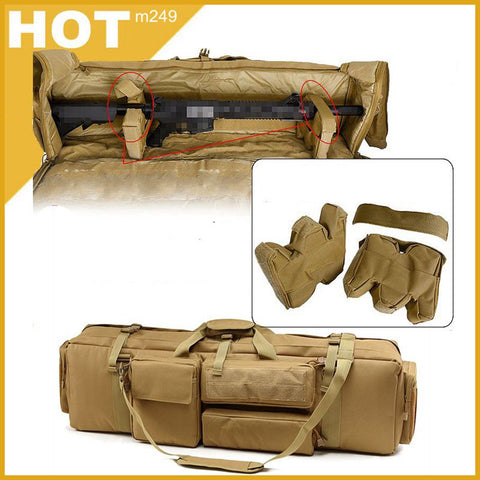 Tactical M249 Gun Bag Airsoft Military Hunting Shooting Rifle Backpack Outdoor Gun Carrying Protection Case With Shoulder Strap