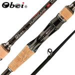 Obei HURRICANE 1.8/2.1/2.4/2.7/3.0m 3Section Baitcasting Fishing Rod Travel Ultra light Casting Spinning Lure 5g-40g M/ML/MH Rod