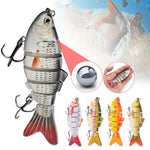 5Pcs Fishing Lure 3.9" Swimbait Bass Fishing Hard Lure 6-segment Jointed Lure with Tackle Box